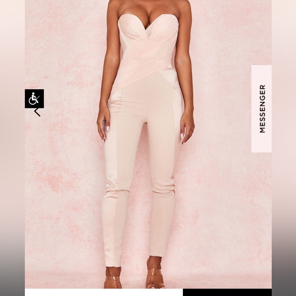 Blush satin jumpsuit